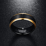 Wonderful Popular Classic Pure Tungsten Black and Gold-Color Wedding Engagement Men Rings