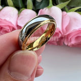 High Polished 6mm 8mm Tungsten Marriage Two Tone Comfort Fit Wedding Bands For Men, Women - Trendy Fashion Jewelry