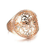 New Big Size Elegant Rolled 14K Rose Gold with AAA+ Cubic Zirconia Diamonds Rings - Bride Wedding Party Jewelry