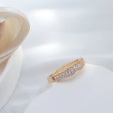 Luxury AAA+ Zircon Diamonds Full Paved Rings For Women 14K Filled Rose Gold Vintage Daily Quality Jewelry