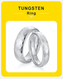 High Quality Multi-faceted Rhombus 4mm/6mm Tungsten Wedding Rings for Couples - Men Women Promise Engagement Jewelry