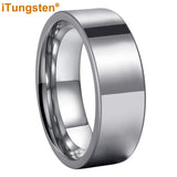 Flat Polished 6mm 8mm Men Women Tungsten Carbide Wedding Band Fashion, Forever Comfort Fit Rings