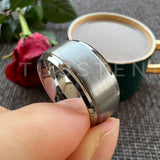 Classic Stepped Beveled Great Workmanship Big 10MM Mens Tungsten Wedding Bands Ideal  Fathers' Day Gift Jewelry