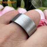 Classic Multiwidth Black Brushed FinishTungsten 6/8/10/12MM Flat Comfort Fit Wedding Band Ring for Men and Women