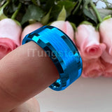 Popular Beveled Center Brushed and Polished 10mm Large Ring Men's Tungsten Engagement Comfortable Fit Ring