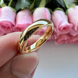 Trendy Jewelry 2/4/6/8/10mm Gold Plated Tungsten Ring For Men and Women Comfort Fit Couple Engagement Wedding Band