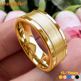 Trendy Jewelry Groove Polish Brush 8mm Classic Tungsten Engagement Wedding Band Forever Comfort Fit Ring Men Women