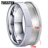 Classic Marvelous Groove Domed Polished 10mm Tungsten Blank Core with 6mm Comfort Fit Rings