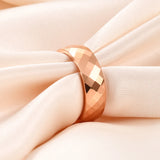 Black Rose Gold  Faceted Edge Dome Polished 4MM/6MM Tungsten Carbide Wedding Bands Couple Rings for Women and Men