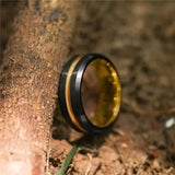 Excellent Black With Gold Color Brushed Tungsten Carbide Ring For Men 6/8mm Wedding Bands Male Engagement Rings