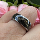 Polished Shiny Domed Sandblast Foil Inlay 8mm Tungsten Carbide Comfort Fit Wedding Bands Men/Women Fashion Jewelry