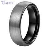 Domed Brushed Multicolor 6mm 8mm Tungsten Comfort Fit Wedding Engagement Ring For Women Men