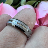 Popular Grooved Brushed Beveled Finish 6mm 8mm Classic Wedding Band Men Women Tungsten Carbide Comfort Fit Ring