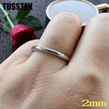 Classic Popular Polished 2-10MM  Trendy Engagement Wedding White Tungsten Comfort Fit Rings Bands for Men Women