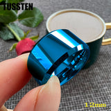 Amazing Stepped Beveled Great Workmanship 10/12MM Big Men Tungsten Rings Wedding Bands Fathers' Day Gift Jewelry