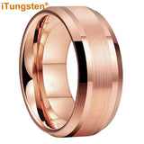 Popular Beveled Center Brushed and Polished 10mm Large Ring Men's Tungsten Engagement Comfortable Fit Ring