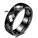 Black Rose Gold  Faceted Edge Dome Polished 4MM/6MM Tungsten Carbide Wedding Bands Couple Rings for Women and Men
