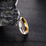 Fabulous Gold Plated Polished 4mm/6mm Tungsten Carbide Rings Men and Women Engagement Wedding Bands For Couple