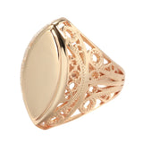 Superb Hollow Pattern Glossy Vintage Fashion Filled 14K Rose Gold Rings For Women - Luxury Ethnic Jewelry