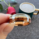Outstanding Wood Meteorite Inlay 8MM Popular Men Women Tungsten Carbide Comfort Fit Wedding Bands Rings
