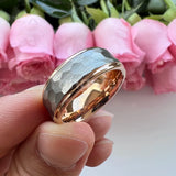 Popular Multicolor 6mm 8mm Men Women Tungsten Hammer Ring Comfort Fit Weddding Band