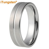New 6/8mm Tungsten Carbide Ring Men and Women Comfort Fit Wedding Band With Center Line Brushed Finish