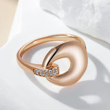 Luxury Fashion Glossy Hoop 14K Filled Rose Gold With AAA Zircon Diamonds Rings For Women High Quality Daily Jewelry