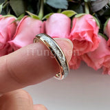 Bright Meteorite Inlay 4mm Popular Women Engagement Wedding Band Tungsten Carbide Comfort Fit Ring