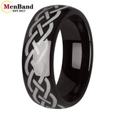 Laser Carving Celtic Knot Pattern Dome Polished 6/8mm Men and Women Wedding Tungsten Comfortable Fit Ring