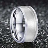 Classic Marvelous Groove Domed Polished 10mm Tungsten Blank Core with 6mm Comfort Fit Rings