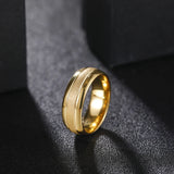 Terrific Frosted 8mm Tungsten Carbide Ring Gold Silver Color For Wedding Engagement BandS Party Rings