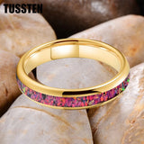 Charming Opal Ring Nice 4MM Color Women Tungsten Comfort Fit Engagement Wedding Bands Trendy Jewelry