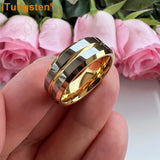 High Polished Excellent  Workmanship 6mm 8mm Two Colors Tungsten Engagement Wedding Band Men Women Fashion Jewelry