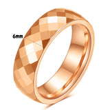 Black Rose Gold  Faceted Edge Dome Polished 4MM/6MM Tungsten Carbide Wedding Bands Couple Rings for Women and Men