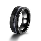Aluminum Slag Inlay Hammer Pattern Groove Hammered 8mm Black Tungsten Carbide Comfort Fit Wedding Bands For Men