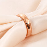 Black Rose Gold  Faceted Edge Dome Polished 4MM/6MM Tungsten Carbide Wedding Bands Couple Rings for Women and Men