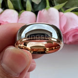 High Polished 6mm 8mm Tungsten Marriage Two Tone Comfort Fit Wedding Bands For Men, Women - Trendy Fashion Jewelry
