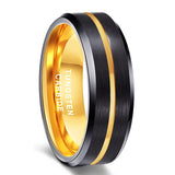 New Arrival Popular Thin Blue Line 8mm Black Tungsten Carbide Rings Wedding Bands Vintage Jewelry