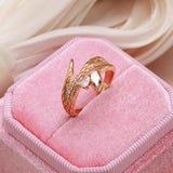 Exquisite Filled 14K Rose Gold Snake Design AAA+ Zircon Diamonds Women's Rings - Animal Vintage Jewelry
