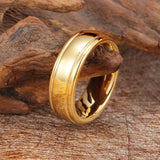 Fashion Classic Style Anti-Scratch 7mm Gold Color Men Tungsten Carbide Ring For Wedding Bands  - Party Rings Jewelry