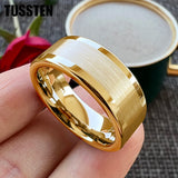High Quality Polished Brushed Flat 6MM/8MM Tungsten Comfort Fit Wedding Bands for Men and Women Rings