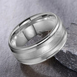 Tungsten Blank Core 3/4MM Groove Stepped Polished 10MM  Comfort Fit Rings and Wedding Bands for Men and Women