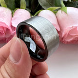 Classic Multiwidth Black Brushed FinishTungsten 6/8/10/12MM Flat Comfort Fit Wedding Band Ring for Men and Women
