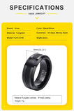 High Quality Black Silver Color Anti Scratch 8mm Tungsten Wedding Bands for Men - Simple Plain Male Wedding Rings