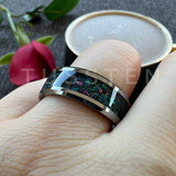 Amazing So Beautiful Galaxy Opal 8MM Tungsten Comfort Fit Engagement Wedding Band For Men Women