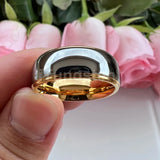 High Polished 6mm 8mm Tungsten Marriage Two Tone Comfort Fit Wedding Bands For Men, Women - Trendy Fashion Jewelry