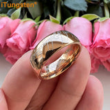 Trendy Laser Engraved 6mm 8mm Fashion Tungsten Carbide Comfort Fit Ring for Men Women - Engagement Wedding Band