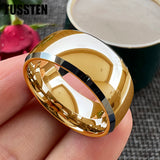 Wonderful Beveled Dome Polishing Finish 10MM Tungsten Carbide Comfort Fit Wedding Band for Men and Women