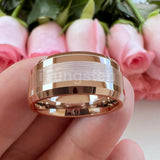 Popular Beveled Center Brushed and Polished 10mm Large Ring Men's Tungsten Engagement Comfortable Fit Ring