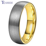Domed Brushed Multicolor 6mm 8mm Tungsten Comfort Fit Wedding Engagement Ring For Women Men